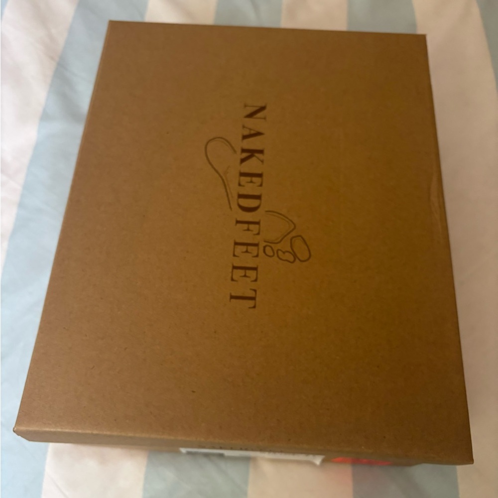 Naked Feet Metallic Gold Platform Slide with Layered Tan Sole - Picture 10 of 11